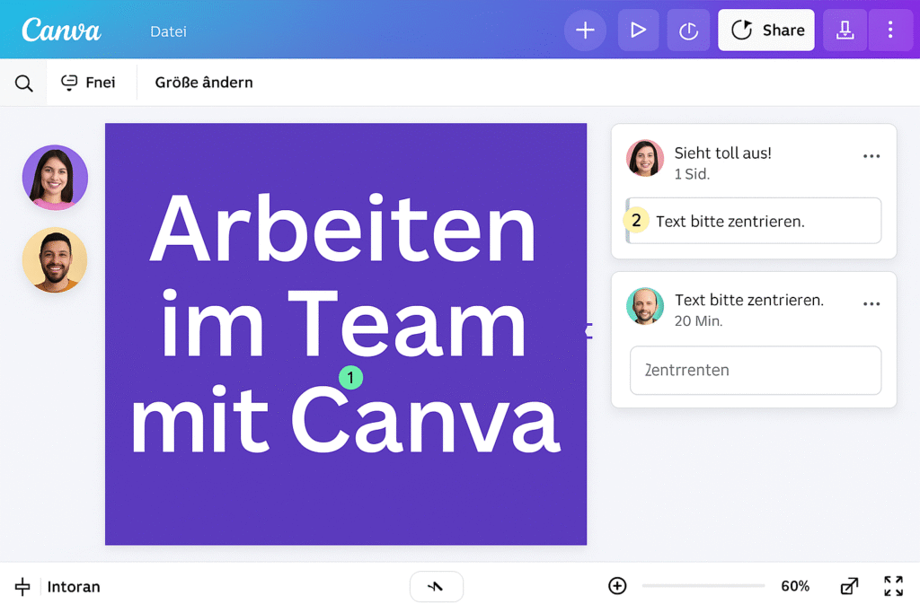 teamarbeit-mit-Canva-1024x683 Canva: Dein kreatives Power-Tool für geniale Designs & digitale Produkte