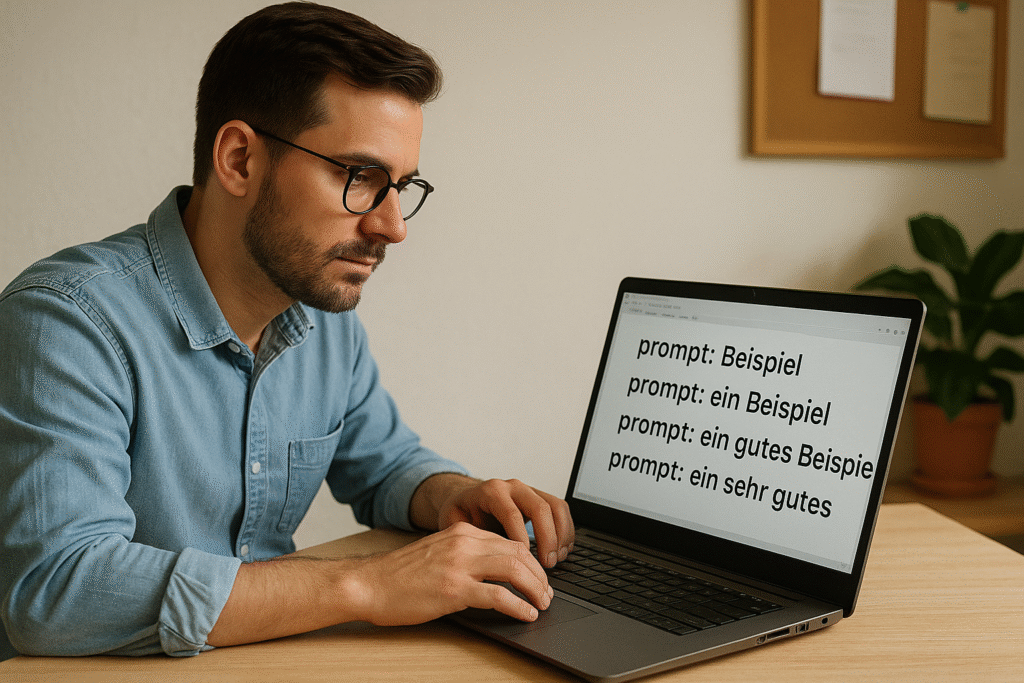 20250701_1446_Mensch-testet-Prompts_simple_compose_01jz30a4czf528y45s7h4296g8-1024x683 Die Kunst des professionellen Promptings: So bringst du KI dazu, genau das zu liefern, was du brauchst