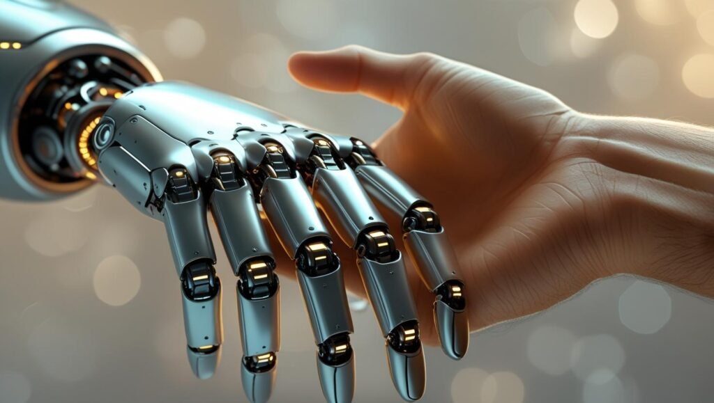 KI-Roboter-Hand-und-Menschenhand-1024x579 So findest du die besten Nischen für Affiliate Marketing mit Hilfe von KI