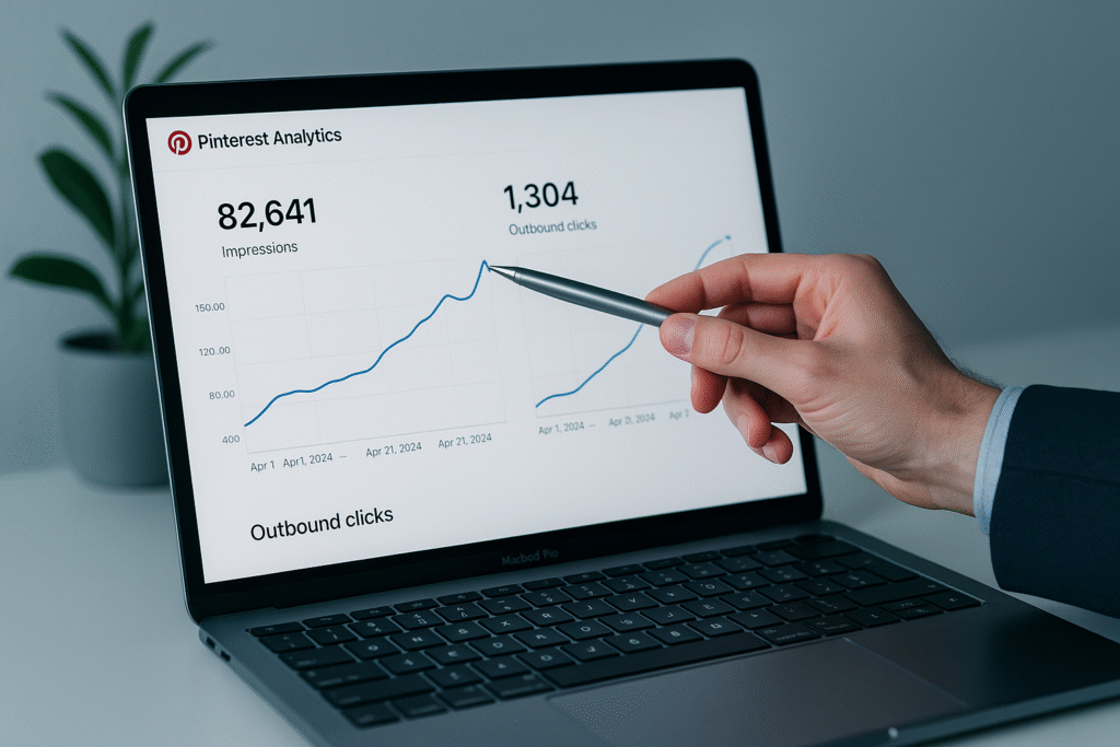 20250822_1206_Pinterest-Analytics-auf-Laptop_simple_compose_01k38ksybmfm2vqaq39ez83fa5-1024x683 Pinterest-Strategie mit KI: So findest du Themen, Bilder und Texte in Minuten